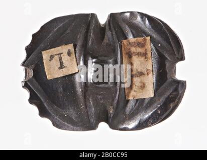 Scarabeo, foca, scarabeo, pietra (nera), 1,9 cm, Egitto Foto Stock