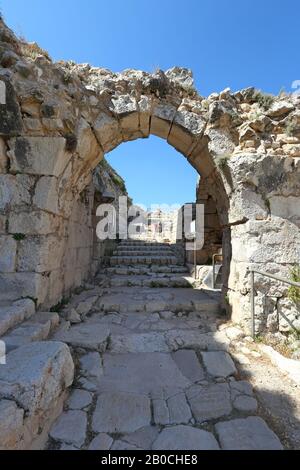 Libano: Ingresso ai resti della fortezza crociata di Beaufort nel sud del Libano. Foto Stock