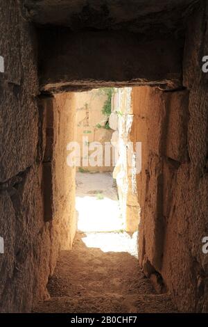Libano: All'interno dei resti della fortezza crociata Beaufort nel sud del Libano. Foto Stock