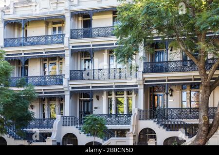 Australian Housing Styles, Victorian, Potts Point, Sydney. Foto Stock