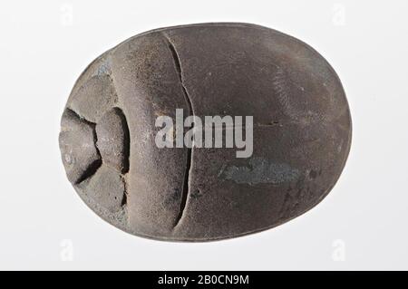 Carabeo cuore, nome, 7 linee, DB 30, sigillo, scarabeo, pietra (blu), 5 cm, Egitto Foto Stock