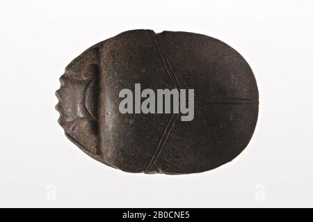 Carabeo cuore, nome, 7 linee, DB 30, sigillo, scarabeo, pietra (verde), 5,3 cm, Egitto Foto Stock