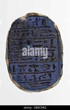 Carabee cuore, 7 linee, nome, DB 30, sigillo, scarabeo, faience, 5,4 cm, Egitto Foto Stock