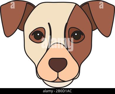 faccia di cane bianco con macchia marrone Illustrazione Vettoriale