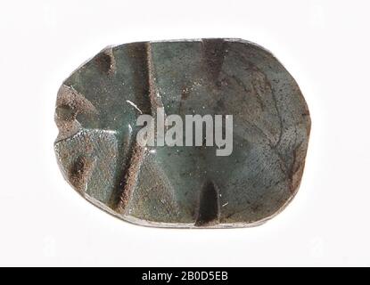 Scarabeo, non decorato, foca, scarabeo, pietra (verde), altezza: 0,8 cm, profondità: 2,3 cm, Egitto Foto Stock