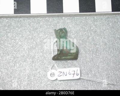 gatto, seduto, amuleto, animale, faience, 1,4 cm (9 Foto Stock