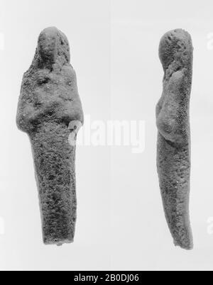 Mummy-shaped, illeggibile, shabbat, faience, 7.5 x 2.3 cm, Terzo Periodo Intermedio, Dinastia 22nd-24th, Egitto Foto Stock