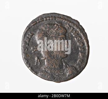 Olanda periodo romano, moneta, AES-II, Constantio II, metallo, rame, diam., 24 mm, peso, 4,59 gr, roman 350, Paesi Bassi, Utrecht, Utrecht, Utrecht Foto Stock