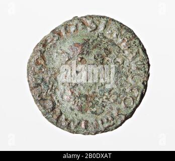 Olanda periodo romano, moneta, cenere, Vespasiano, metallo, rame, diam., 27 mm, peso, 12,27 gr, roman 71, Paesi Bassi, Utrecht, Bunnik, Vechten Foto Stock