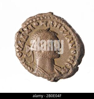 Egitto, moneta, tetraradrachm, Diocleziano, metallo, trilione, Diam., 17x20 mm, peso, 8,05 gr, periodo greco-romano, epoca imperiale romana 285-286, Egitto Foto Stock