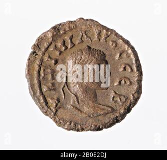 Moneta, tetraradrachm di Maximianus, anno 7, Vz: Testa imperiale r., Drappeggio, MAXIMIANOS SEB, Kz: In piedi Dikaiosyne l. con scala e cornucopiae, L Z (anno 7), moneta, tetraidrachm, Maximianus, metallo, trilione, Diam. 20 mm, peso 7,33 gr, periodo greco-romano, epoca imperiale romana 291-292, Egitto Foto Stock