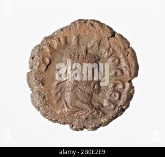 Moneta, tetraradrachm di Maximianus, anno 10, Vz: Testa imperiale r., Drappeggio, MAXIMIANOS SEB, Kz: Victoria n.l. con corona e ramo di palma, L i (anno 10), menta, tetraidrachm, Maximianus, metallo, trilione, Diam. 19 mm, peso 6,78 gr, periodo greco-romano, periodo imperiale romano 294-295, Egitto Foto Stock