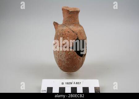 Caraffa, terracotta, h: 13,3 cm, diam: 6,3 cm, br: 6,5 cm, Israele Foto Stock