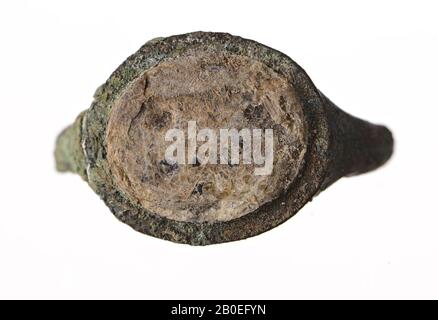 Anello, anello segnaletico, metallo, bronzo, pietra, 1,1 cm, ø 2,2 cm, Iran Foto Stock