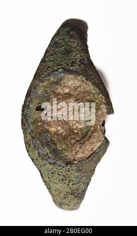 Anello, anello segnaletico, metallo, bronzo, pietra, 0,9 cm, ø 2 cm, Iran Foto Stock