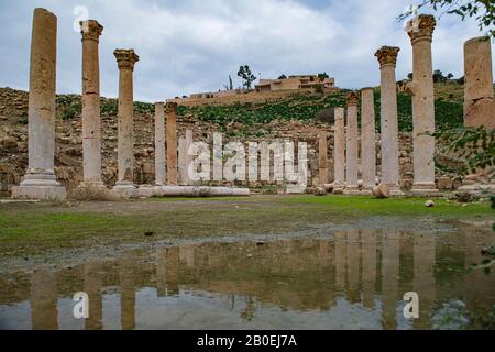 Pella, Sito Archeologico, Tabaqat Fahl, Giordania. Gli Scavi archeologici hanno dimostrato che i primi insediamenti risalgono a circa 11.000 a.C. Foto Stock