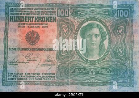 Una banconota da 100 Kronen Austria Hungry 1912 Foto Stock