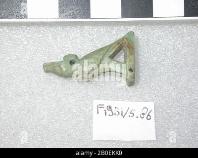 Falco, corona doppia, amuleto, animale, faience, 2,9 cm, Egitto Foto Stock