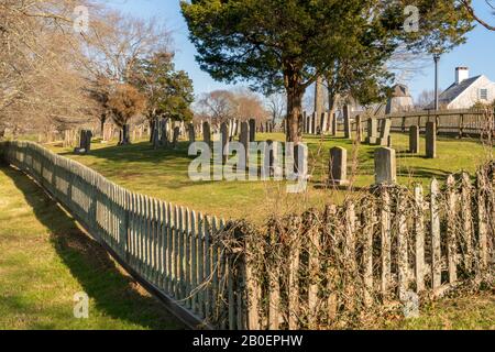 Esplorare un cimitero storico di Long Island a New York Foto Stock