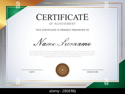 certificato con oro e sfondo sfumato Illustrazione Vettoriale