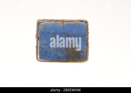 Placca, non trattata, sigillo, placca, oro, lapislazzuli, altezza: 1 cm, profondità: 1,2 cm, Egitto Foto Stock