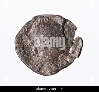 VZ: Testa Laurelled n.r., Kz: Seduta, moneta, denaro, Adriano, metallo, argento, diam. 18 mm, peso 2,09 gr, roman 117-138, Paesi Bassi, Olanda meridionale, l'Aia, l'Aia, Ockenburg Foto Stock