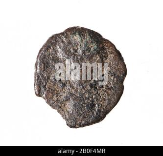 Il periodo romano olandese, moneta, follis, Costantino i e figli, metallo, rame, diam., 10 mm, peso, 0,96 gr, roman 330, na, Paesi Bassi, Noord-Brabant, Cuijk, Cuijk e Sint Agatha Foto Stock