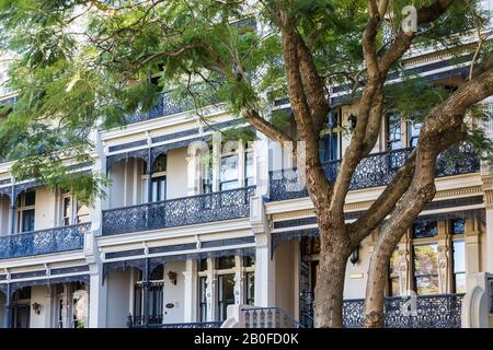 Australian Housing Styles, Victorian, Potts Point, Sydney. Foto Stock