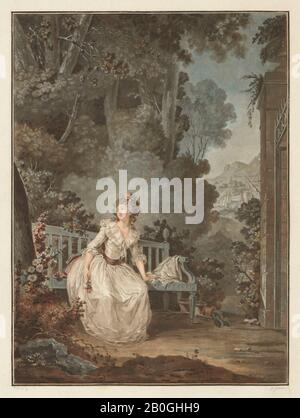 Jean-François Janinet, francese, 1752–1814, Dopo Claude Hoin, (francese, 1750–1817), Nina, ou, la Folle par Amour, 1787, incisione su carta, Bordo: 12 5/8 x 9 5/16 in. (32 x 23,7 cm Foto Stock