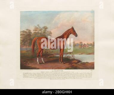 La testa di Gosden, Dopo Edward Troye, (americano, 1808–1874), Glencoe, Da Venti stampe Colorate A Mano dopo Dipinti Originali di Famosi Thoroughbreds americani di Edward Troye (1808–1874), 1932, Mezzotint su carta, immagine: 11 3/4 x 14 13/16 in. (29,9 x 37,7 cm Foto Stock