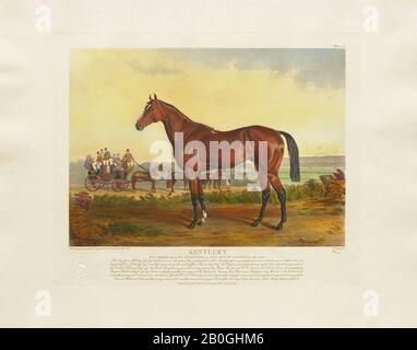 La testa di Gosden, Dopo Edward Troye, (americano, 1808–1874), Kentucky, Da Venti stampe Colorate A Mano dopo Dipinti Originali di Famosi Thoroughbreds americani di Edward Troye (1808–1874), 1932, Mezzotint su carta, immagine: 10 9/16 x 14 13/16 in. (26,9 x 37,7 cm Foto Stock