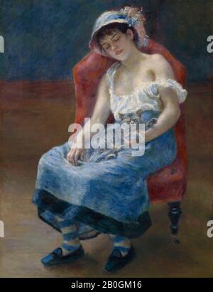 Pierre-Auguste Renoir, francese, 1841–1919, ragazza addormentata, 1880, olio su tela, 47 3/8 x 36 1/4 in. (120,3 x 92 cm Foto Stock