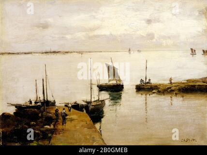 Charles Adams Platt, americano, 1861–1933, The Quay, Larmor, 1884–85, olio su tela, 10 5/16 x 14 1/2 in. (26,2 x 36,8 cm Foto Stock