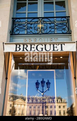 Breguet negozio in Place Vendome, Parigi, Ile de France, Europa Foto Stock