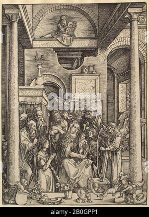 Albrecht Dürer, tedesco, 1471–1528, la vita della Vergine: La Glorificazione della Vergine, 1500–1501, legno tagliato su carta, immagine: 11 1/2 x 8 5/16 in. (29,2 x 21,1 cm Foto Stock