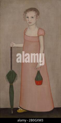 Ammi Phillips, Americano, 1788–1865, Ritratto Di Harriet Campbell, C. 1815, olio su tela, 48 1/2 x 25 in. (123,2 x 63,5 cm Foto Stock