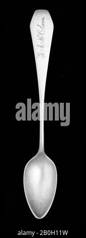 T. P. Down, americano, morto 1816, Tea Spoon, c.. 1800, Argento, Totale: 5 15/16 in. (15,1 cm Foto Stock