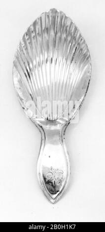 Nathaniel Smith & Co., inglese, primo marchio registrato nel 1780, Caddy Spoon, 1795/96, Silver, Totale: 3 5/16 in. (8,4 cm Foto Stock