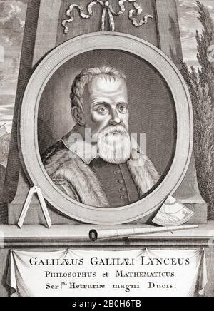 Galileo Galilei, 1564 - 1642. Il polymath italiano. Foto Stock