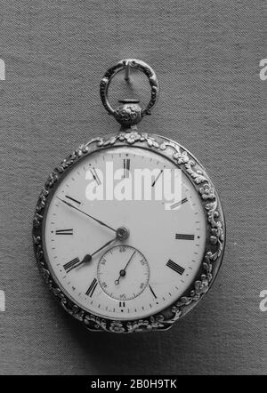 Orologio tascabile, francese, inizio 19th secolo, francese, oro, smalto, Diametro: 1 11/16 in. (4,3 cm), Orologia Foto Stock