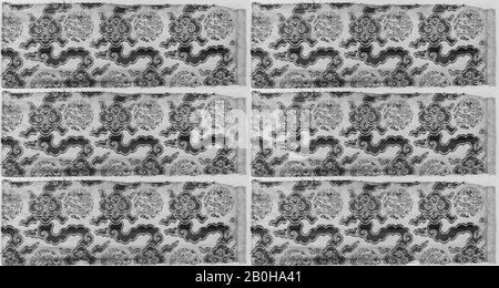 Sutra Cover, Cina, 17th Century(?), Cina, Seta, 5 x 14 3/4 in. (12,70 x 37,47 cm), Tessuto tessile Foto Stock