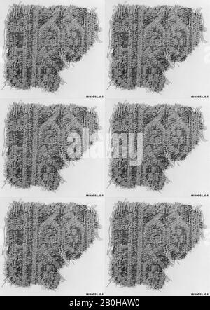 Rug Frammento, Frammento, 9th secolo, Attribuito ad Egitto, lana, 5,87 pollici di altezza 5,12 pollici di larghezza (14,9 cm di altezza 13 cm di larghezza), Textiles-Tappeti Foto Stock