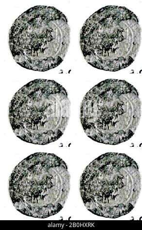 Coin, 8th-IX secolo, scavato in Iran, Nishapur, rame, monete Foto Stock