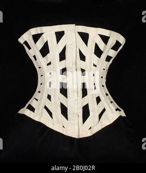 Royal Worcester Corset Company, Corset, American, Royal Worcester Corset Company (American, 1861–1950), Ca. 1872, americano, cotone, metallo, osso Foto Stock