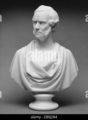 Chauncey Bradley Ives, Ives Isaac Newton Phelps, Americano, Chauncey Bradley Ives (1810–1894), 1854; Scolpito 1855, Americano, Marmo, 30 3/4 X 21 X 10 Pollici. (78,1 x 53,3 x 25,4 cm), scultura Foto Stock