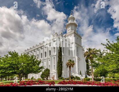 St George Utah Temple, Chiesa Dei Santi Degli Ultimi Giorni, 1877, St George, Utah, Usa Foto Stock