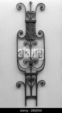 Balustre, inglese, ca. 1750, British, ferro Battuto, Totale: 38 × 10 1/4 in. (96,5 × 26 cm), Ferro-Metallo Foto Stock