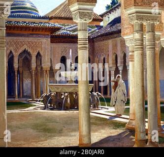 Donna servitrice dell'Alhambra (1876) di Adolf Seel (1829–1907) pittore tedesco Foto Stock