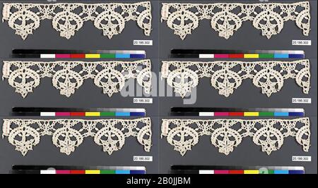 Bordatura, Italiano, 16th secolo, Italiano, merletto A Bobina, L. 9 x W. 2 1/4 pollici (22,9 x 5,7 cm), Textiles-Laces Foto Stock