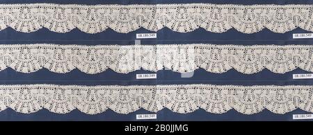 Frammento, italiano, possibilmente Milano, 17th secolo, italiano, possibilmente Milano, merletto A Bobina, L. 13 x W. 1 1/2 pollici (33.0 x 3.8 cm), Textiles-Laces Foto Stock